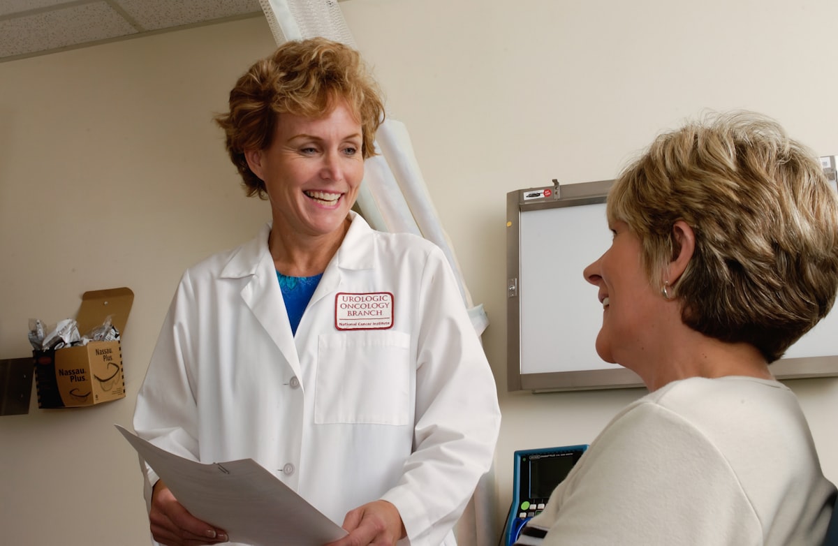 Healthcare professional consulting with patient