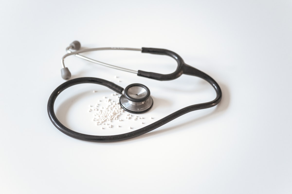 Medical stethoscope on desk